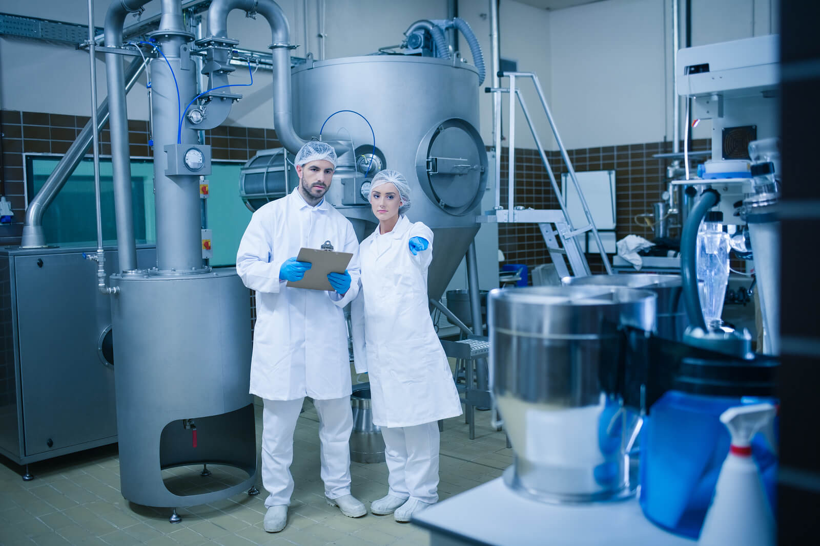 food safety technicians in a plant